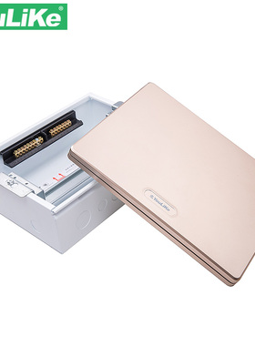 尤立科M7强电箱家用11位12回路空开漏保盒配电箱暗装白色金色面板