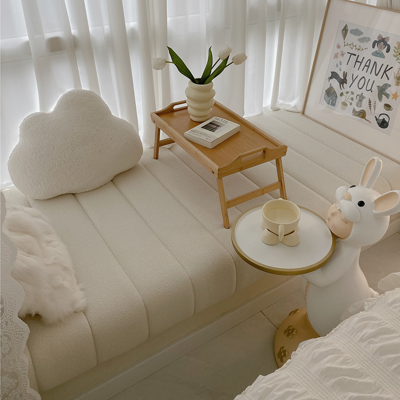 泰迪绒飘窗垫定做轻奢ins风四季通用防水阳台榻榻米坐垫子窗台垫