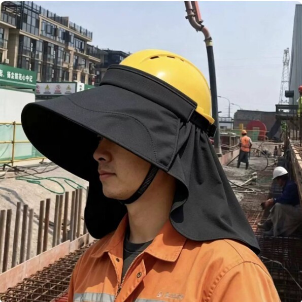 套在安全帽防晒帽檐工地遮阳罩防晒帽子夏透气头盔空顶鸭舌帽干活