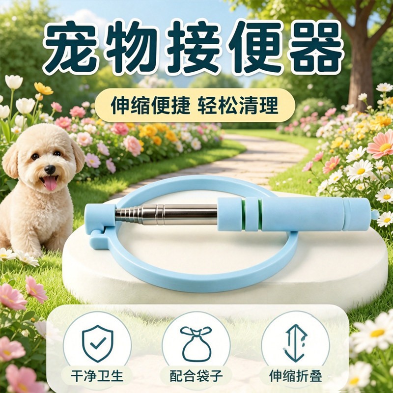 宠物拾便器伸缩狗狗接便器拉粑粑折叠外出捡屎神器全自动接粪神器