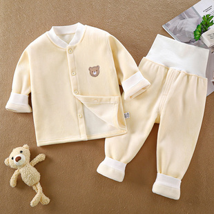 宝宝加绒秋冬儿童高腰护肚保暖内衣婴儿打底加厚春秋睡衣幼儿冬季