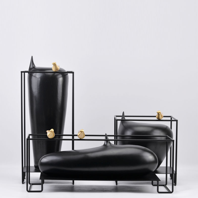 现代新中式创意陶瓷花器储物罐样板间客厅餐厅玄关处装饰品摆设