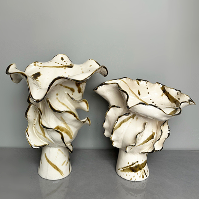 现代简约不规则几何拈花花器酒店民宿样板间售楼处博古架花瓶摆件