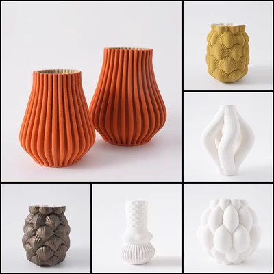 简约现代艺术高温陶瓷3D打印花器摆件客厅置物架样板间花瓶摆设