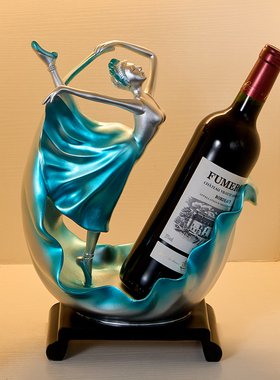 红酒架摆件酒柜装饰品家居客厅现代创意餐边柜轻奢舞女酒托摆设