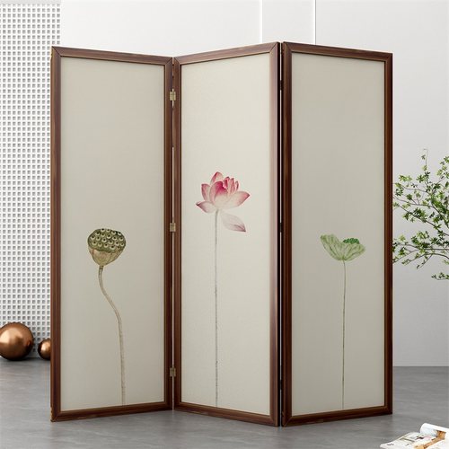 屏风隔断客厅2023年新款现代简约轻奢网红折叠移动办公室实木玄关