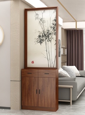 新中式入户屏风隔断柜置物架客厅现代进门正对大门简约现代玄关柜
