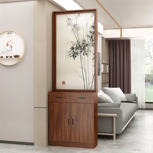 新中式入户屏风隔断柜置物架客厅现代进门正对大门简约现代玄关柜