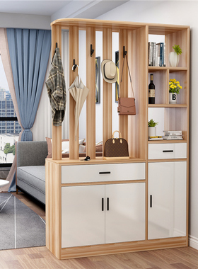 入户轻奢玄关鞋柜一体实木进门客厅屏风酒柜玄关隔断门厅柜间厅柜