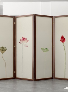 屏风隔断客厅进门遮挡可移动折叠现代简约轻奢办公室家用纱画屏风