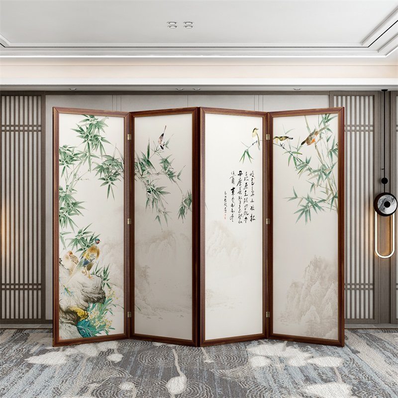 实木中国风屏风隔断板玄关客厅折叠移动新中式房间分割神器卧室