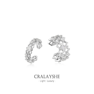 流光波纹套戒情侣戒指女