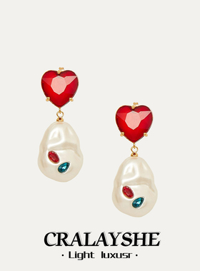 宋茜同款高级感珍珠镶钻女耳钉复古风港式耳环925银2024年新款