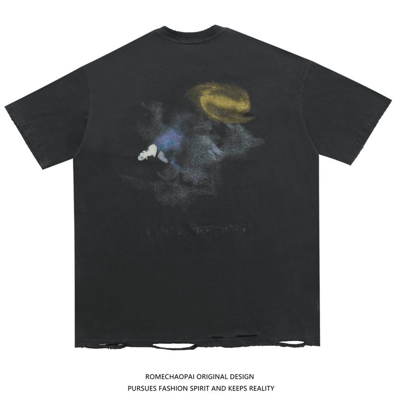 ovdy20ssimmersedfreetee做旧破洞飘散人体磨烂短袖