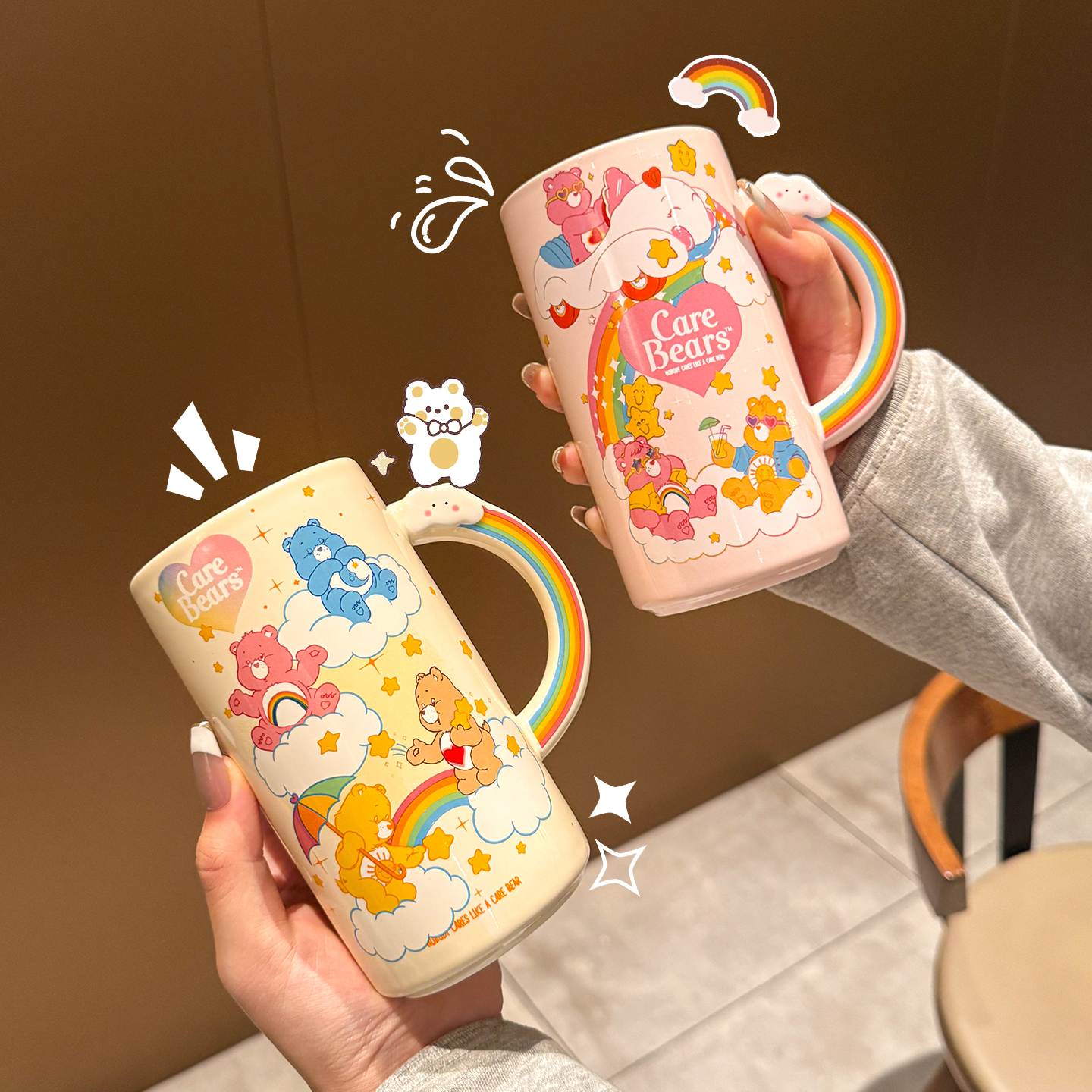 爱心小熊联名陶瓷大容量马克杯子