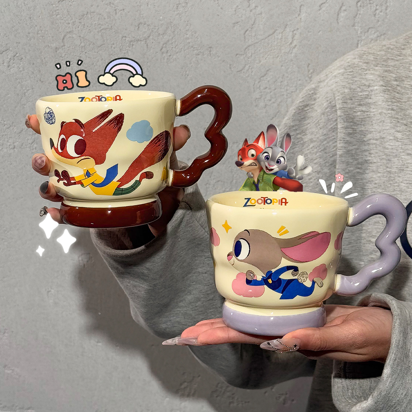 疯狂动物城联名马克杯情侣家用喝水杯卡通可爱办公室咖啡陶瓷杯子,餐饮具,马克杯,淘宝优惠券,粉丝福利购,淘宝优惠卷