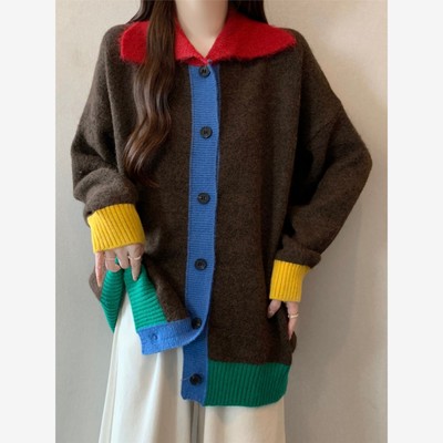 多巴胺彩色针织开衫毛衣