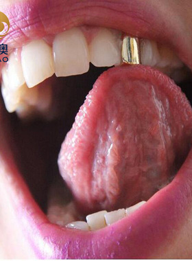 嘻哈真金电镀金牙套单颗牙饰