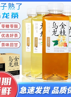 果子熟了金桂乌龙茶栀栀乌龙茉莉龙井无糖茶饮料500ml*15瓶整箱