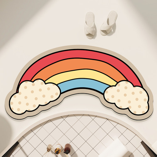 卫生间地垫厕所门口脚垫吸水防滑速干门垫浴室硅藻泥弧形家用地毯