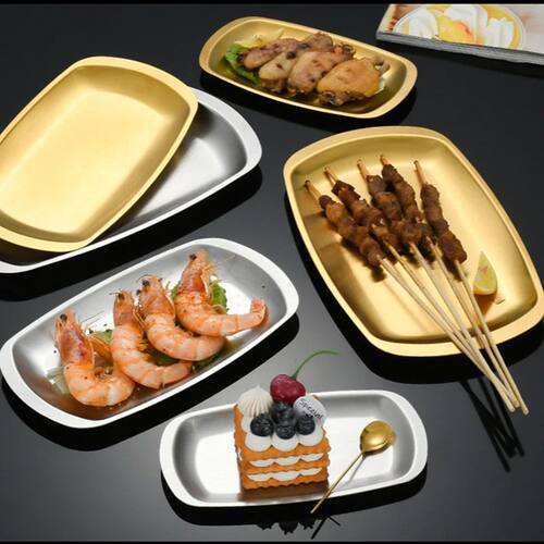 Stainless Steel Simple Circle Plate Multi-specification Gold