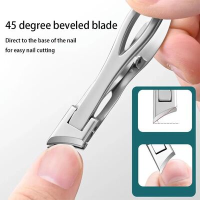 Stainless Steel Nail Clippers 360 Rotating Blade Anti Splash