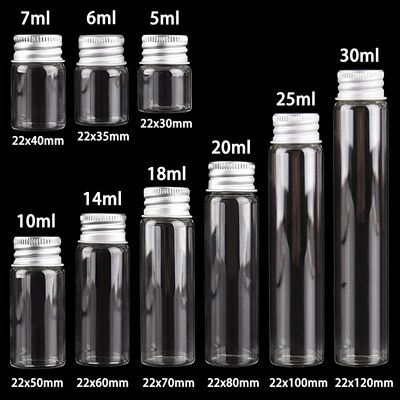 10 pieces 5ml/6ml/7ml/10ml/14ml/18ml/20ml/25ml/30ml Glass Bo