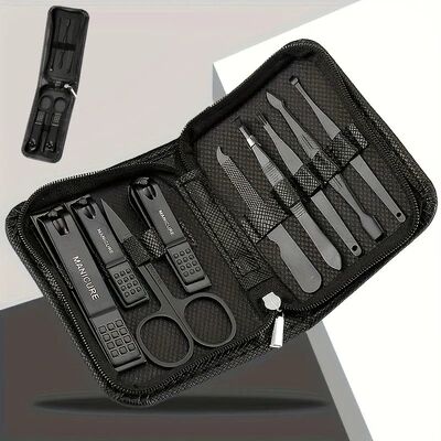 6/9Pcs Set Stainless Steel Manicure Set Portable Beauty Kit