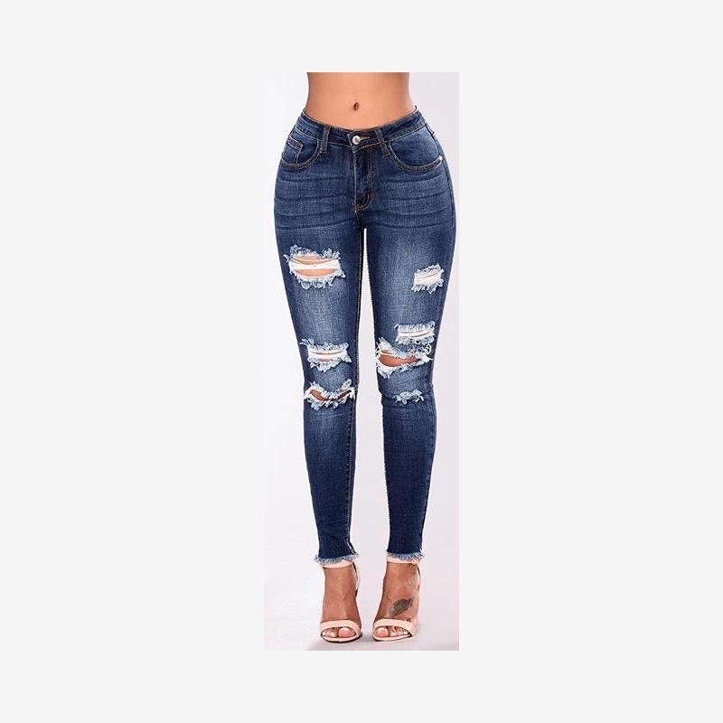 2019 Women Skinny Jeans Pants hole Jeans female 3xl 牛仔裤