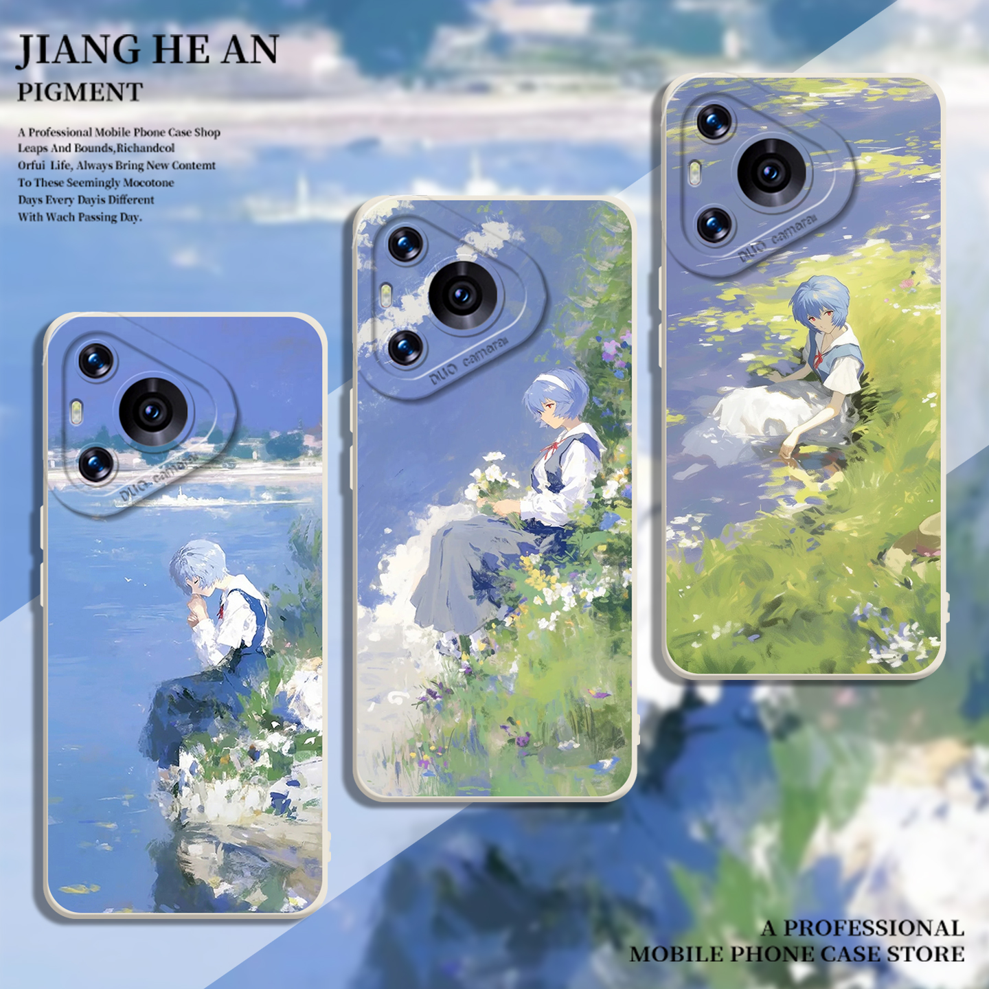 油画eva适用华为nova14ultra手机壳mate70绫波丽pura80莫奈60pro+名画50动漫40二次元30套14/13/11/10/9/8/p