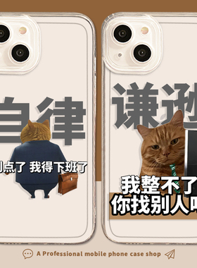 适用搞笑华为p60pro手机壳mate50打工人80/40表情包30沙雕nova14/13/11/10/9/8猫咪nove7/6/p/12/pura70ultra