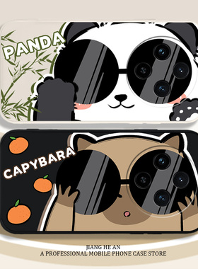 墨镜水豚适用华为mate70pro手机壳mete80/60新款mate50熊猫mate40高级感mate30系列e防摔mt镜头全包后壳超薄