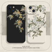 14plus手机壳iPhone15pro 17air新中式 13mini国风12古风11新款 桂花适用苹果16 xsmax高级感xr硅胶x全包8 7p套