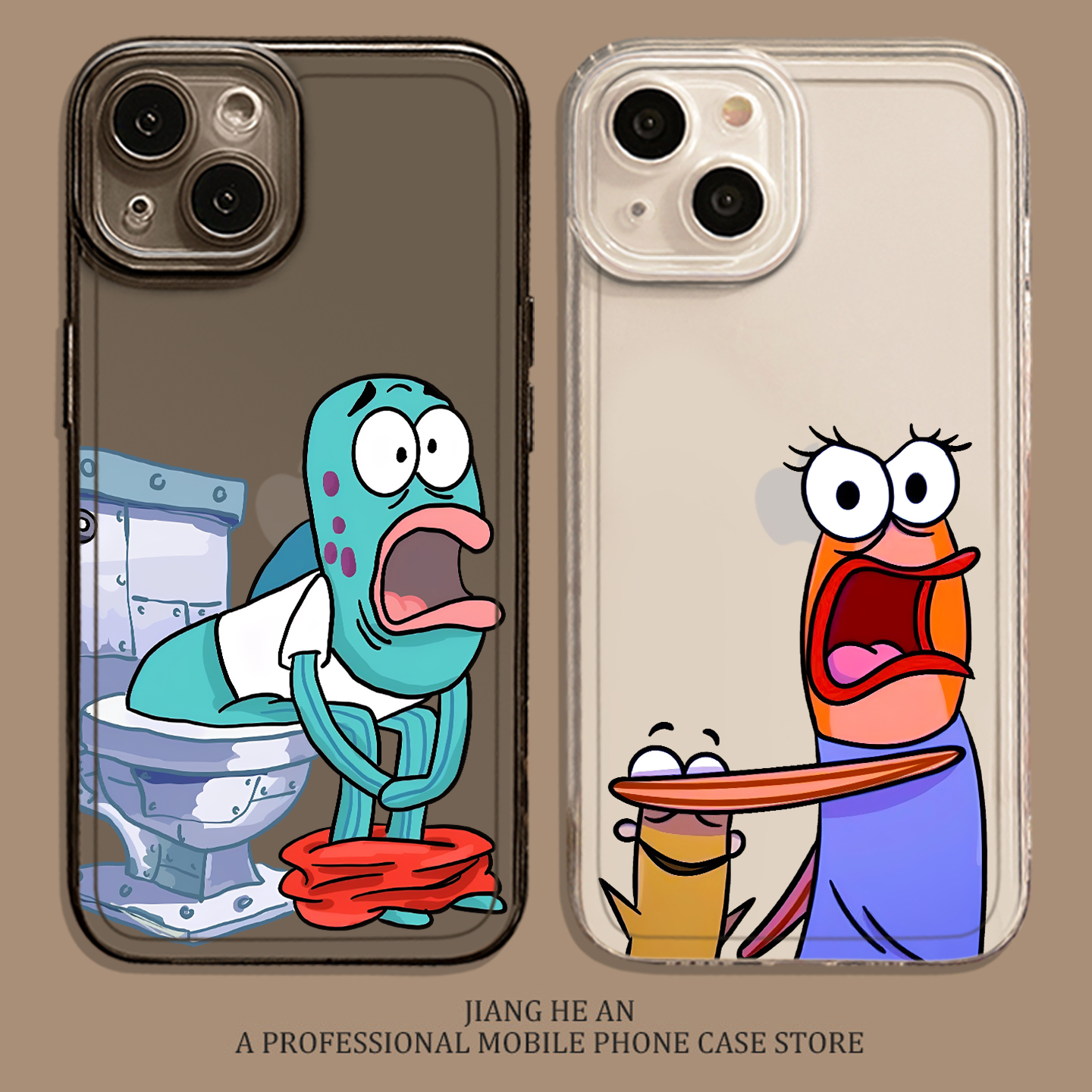 适用小米手机壳比奇堡情侣