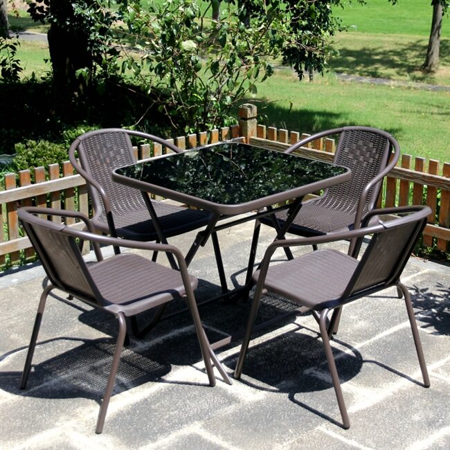 别墅休闲编花园庭院桌阳台室外仿露台组合桌椅塑木户外藤椅桌椅藤