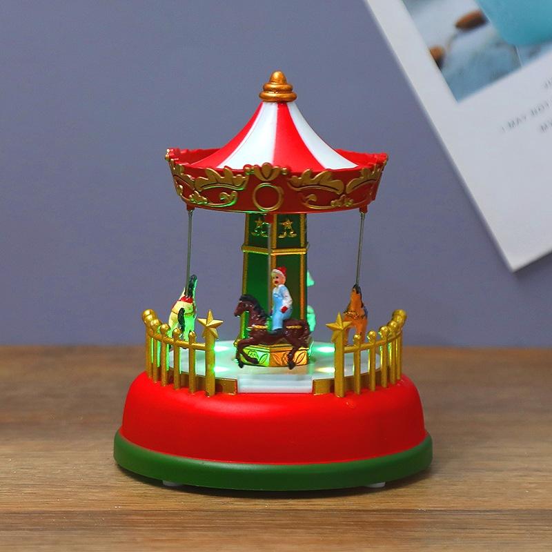 音乐旋转木马礼物盒生日圣诞节mr/christmas八音摆件儿童摩天轮送