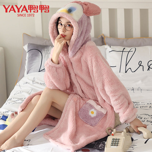 69元包邮  鸭鸭  法兰绒加绒睡袍