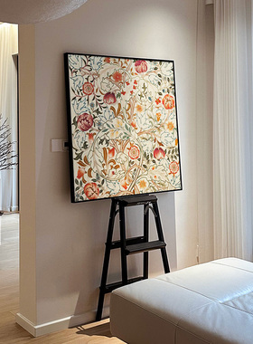 现代抽象花卉餐厅装饰画温馨文艺卧室挂画正方形客厅沙发背景墙画