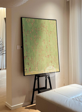绿色复古客厅装饰画极简高级感入户玄关走廊过道挂画餐厅卧室壁画