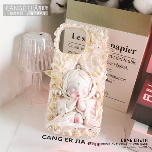 苍耳家 skullpanda餐桌系列奶油胶diy手机壳华为折叠屏定制iPhone