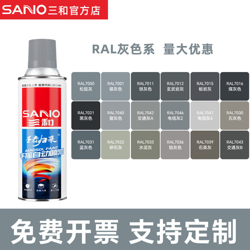 三和劳尔色ral7040窗灰色自喷漆
