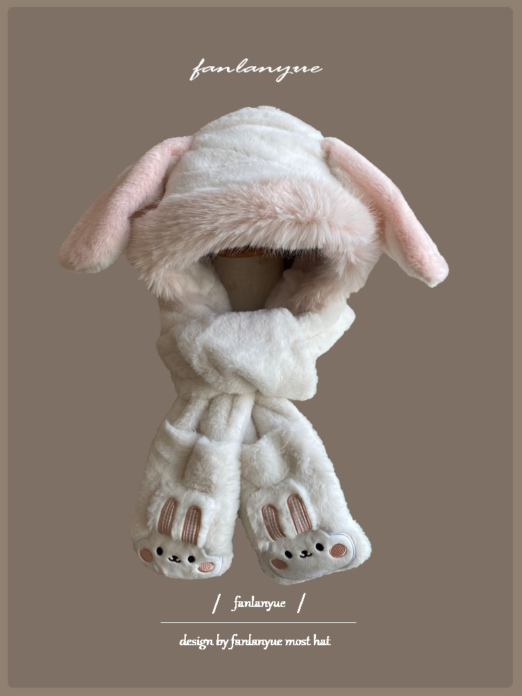 雷锋帽可爱卡通女耳朵会动护耳帽