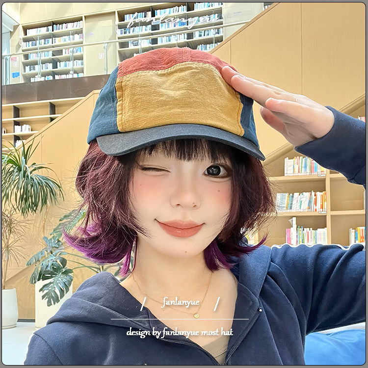 户外日系拼接撞色轻薄鸭舌帽春夏秋防晒遮阳棒球帽运动登山露营潮