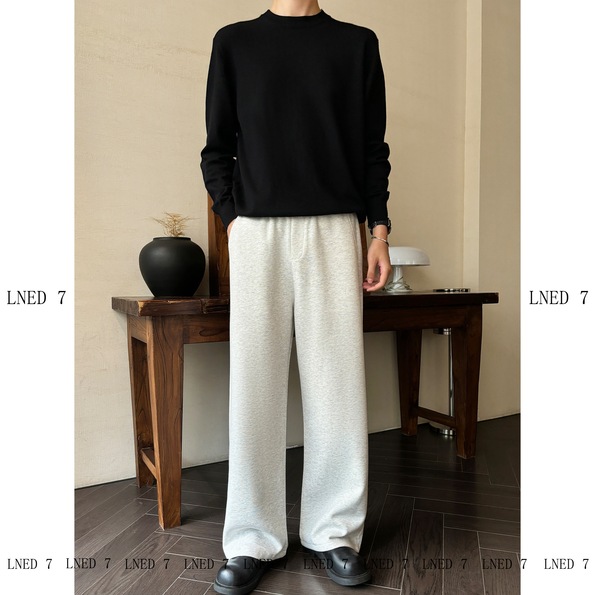 LNED7【A字阔腿卫裤】春夏季高品质 直筒宽松阔腿休闲四季卫裤男