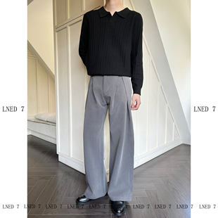 西裤 LNED7 cleanfit宽松四季 高品质TR混纺工字压褶阔腿西裤 春夏季