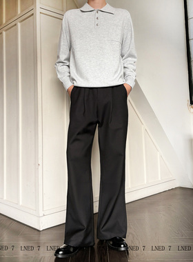 LNED7秋冬微喇休闲西裤高品质TR复合500g垂感拖地设计cleanfit风