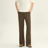 垂感休闲cleanfit百搭拖地COS西裤 合身棕色微喇西裤 春季 LNED7