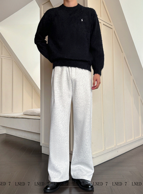 LNED7【646微喇重磅加绒卫裤】冬季高品质650g微喇宽松休闲卫裤男