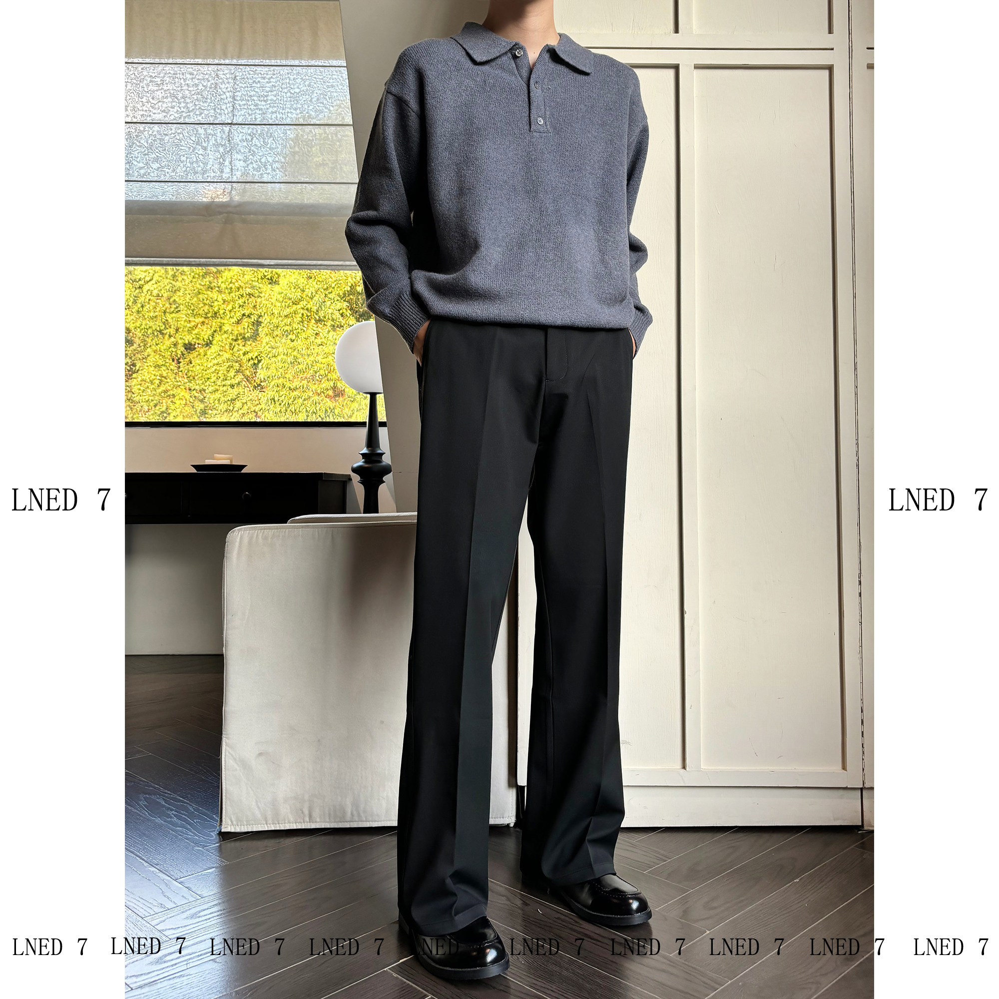 LNED7【TR色纺布不掉色】春夏季TR高品质三本针工艺微喇休闲西裤