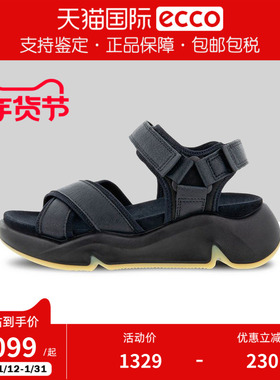 ECCO爱步女士松糕运动凉鞋厚底鞋增高老爹鞋沙滩凉鞋 潮趣203303